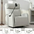 thumbnail image 7 of EBQOSK Rocking Recliner Chair,360° Swivel Nursery Rocking Chair,Glider Chair,Modern Small Rocking Swivel Recliner Chair for Bedroom,Living Room Chair Home Theater Seat,Phone Holder Light Gray, 7 of 7