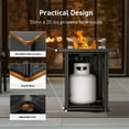 thumbnail image 4 of 43" Propane Fire Pit with Wind Guard & Glass Rocks for Patio & Garden, Black Outdoor Gas Fire Pit Table with Lid & Lava Rocks, 4 of 8