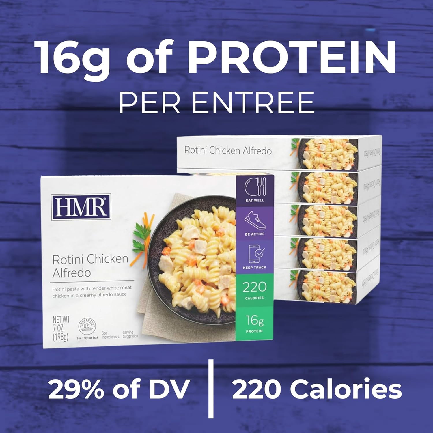 HMR Rotini Chicken Alfredo Entree, 7 oz. Servings, 6 Meals