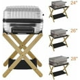 thumbnail image 4 of Double Storage Space,Luggage Rack, Pack of 2, Folding Suitcase Stand with Storage Shelf, Heavy-Duty Luggage Holder for Guest Room Bedroom Hotel, Holds up to 141 lb, Natural, 4 of 8