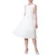thumbnail image 2 of Vestido sin mangas plisado para mujer Inspire Chic, con cinturón, casual, de oficina, corte A, color blanco, 2 of 5