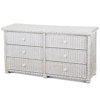 White Wicker 6 Drawer Dresser
