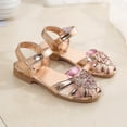 thumbnail image 3 of Girl's Princess Kid Shoes Sequins Bow Dance Party Dress Performance Flat Sandals, 3 of 5