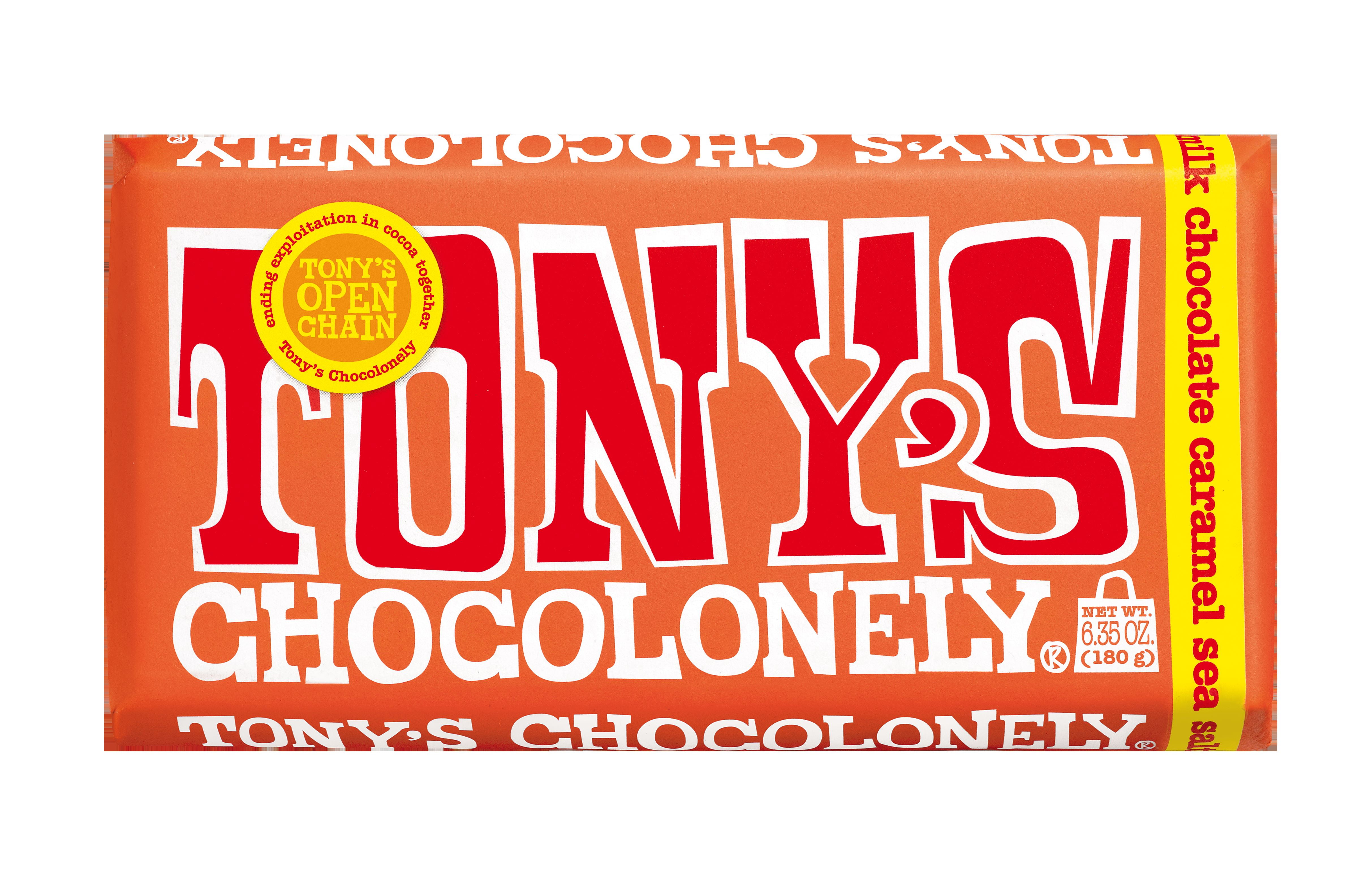Tony's Chocolonely Milk Chocolate Bar with Caramel and Sea Salt, 180g, Tony's Chocolonely Milk Chocolate Bar with Caramel and Sea Salt, 180g