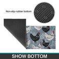 thumbnail image 5 of Rooster and Foliage Grey Pattern Anti Fatigue Kitchen Rugs Set Of 2, Non Slip Washable Decorative Floor Mats for Kitchen Sink Laundry, 17"x30" and 17"x47", 5 of 5