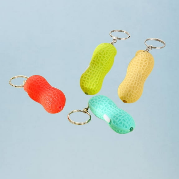 Raindrops Peanut Shape Keychain Pendant Plastic 10pcs Assorted Color