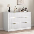 thumbnail image 6 of TrumanPick White Dresser 6 Drawer Dresser for Bedroom, 47"W Modern Fluted Double Dresser, White Chest of Drawers with Gold Handles, Wide Storage Cabinet for Nursery Living Room, 6 of 12