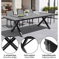 thumbnail image 7 of Crestlive Products 94" Outdoor Dining Table for 8-10, Aluminum Sturdy Frame with Umbrella Hole, Gray Wood-Grain Top, 7 of 7