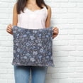 thumbnail image 2 of Navy Blue Floral Pillow Covers 26x26 Inch Decorative Throw Pillow Cover, Ethnic Tribe Abstract Art Flowers Sofa Pillowcases Accent Cushion Case Home Decor Bedroom Living Room, 2 of 6