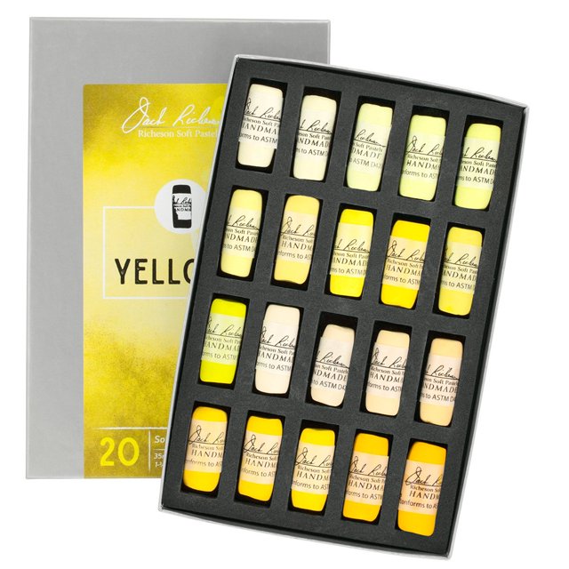 Jack Richeson Juego de 20 piezas de colores pastel suaves enrollados a mano en amarillos