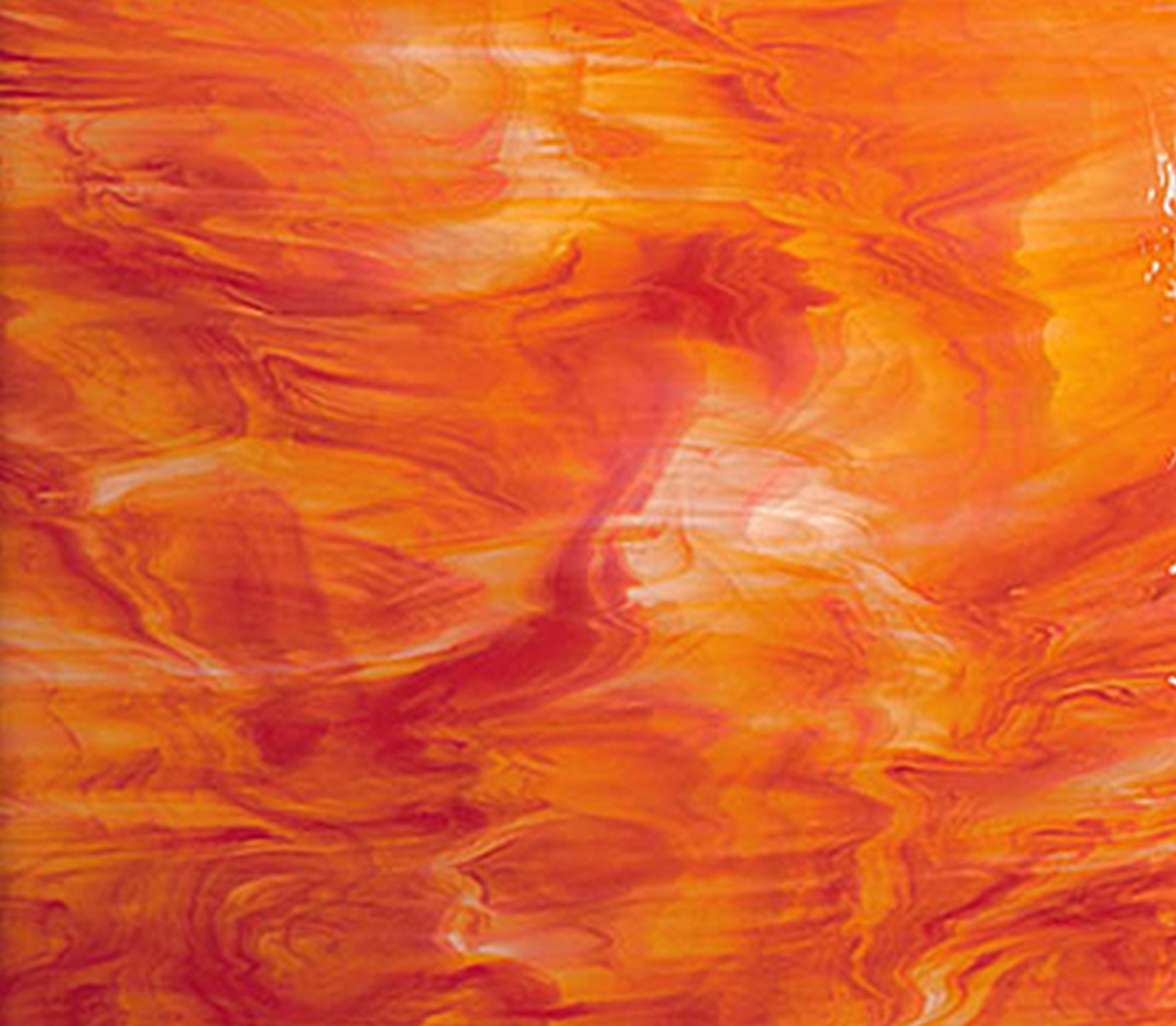 OCEANSIDE STAINED/FUSING GLASS SHEETS WHITE/ORANGERED FUSIBLE (Small