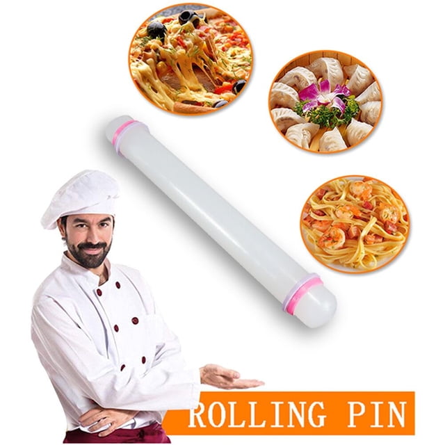 MORESEC Non-Stick Rolling Pin, Adjustable Non-Stick Fondant and Dough Rolling Pin, Food Grade Acrylic Baking Tool for Cake Decorating Pastry Cookie Making