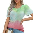 thumbnail image 7 of Enjoytime Tshirts For Women Color Block Short Sleeved Round Neck Tee Top Loose Comfy Women's Fashion Tops, 7 of 7