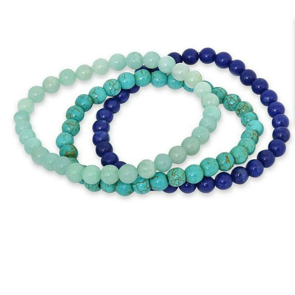 6MM Three Piece Stackable Opaque Stretchy Bracelets