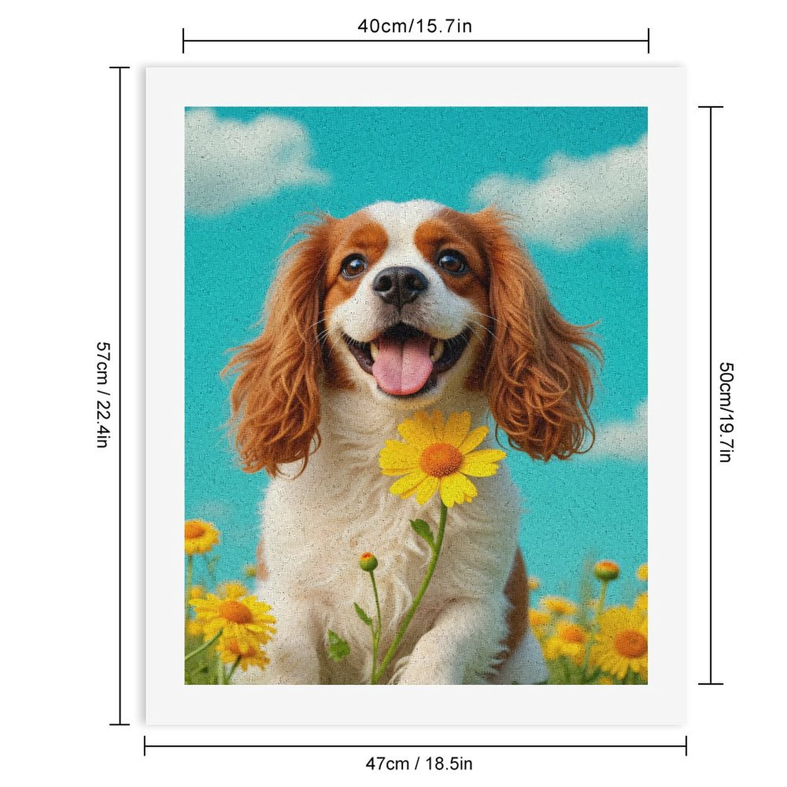 Paint By Numbers Kit for Adults Beginner - DIY Happy Dog In Blooming Field Canvas Painting Kits for Adults, Frameless Paint By Number for Adults for Home Wall Decor 16x20 Inch