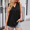 thumbnail image 5 of Womens V Neck Workout Tank Tops Solid Color Sleeveless Dressy Casual Tshirts Loose Comfy Summer Tank Shirts Blouses, 5 of 6