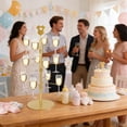 thumbnail image 4 of 3 Tier 12 Holders Gender Reveal Party Decorations, Cocktail Tree Stand for Drinks with Baby Onesie Topper,Metal Wine Glass Holder for Baby Shower, 4 of 9