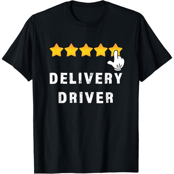 Delivery Driver Five Star Food Dash Grub Grocery Deliveries T-Shirt