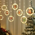 thumbnail image 7 of Christmas Indoor Curtain String Lights Decoration, 9.8FT*2.3FT Plug in Christmas Window Ring Lights with Ornament Toys for Bedroom Wedding Party Wall, Warm White, 7 of 7
