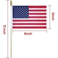 thumbnail image 7 of 30 Pack Small American Flags on Stick 5x8 Inch Mini US Flags American Hand Held Stick Flags Spear Top 30 PACK, 7 of 7