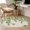 SpringGreen Beige, variant on Round Area Rug 3 Ft, Spring Botanical Washable Non-Slip Circle Carpet for Living Room/Bedroom, Watercolor Leaves Flowers Birds Beige Low-Profile Small Floor Mats Collection Rugs for Indoor