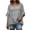 Gray, variant on Ziynglg Plus Size Blouses for Women Striped Crew Neck Loose Tops Summer Beach Vacation Casual Tops with Pocket