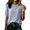 Light blue, variant on Linen Tops for Women Round Neck Shirt 2026 Half Sleeve Top Double Button Lightweight Breathable Comfy Soft Loose Fit Casual Daily Tops by Yigetop Green L