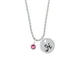 thumbnail image 2 of Delight Jewelry Crystal Hot Pink Channel Drop Silvertone Script Initial Disc - H - Charm Necklace, 20"+3", 2 of 4