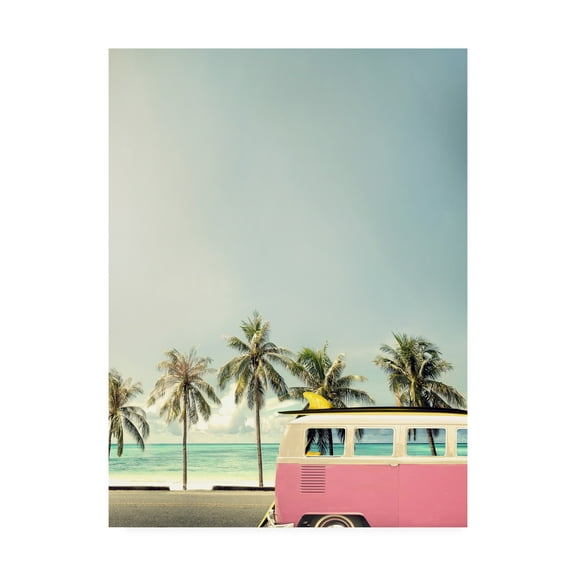 Trademark Fine Art 'Surf Bus Pink Fabrikken' Canvas Art by Design Fabrikken