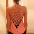 thumbnail image 2 of sususu Work Out Tank Tops for Women Sleeveless Athletic Tank Tops Open Back Undershirt Yoga Workout Casual Athletic Stretch Racerback Breathable Tee Orange XXXL, 2 of 3