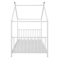 thumbnail image 4 of SESSLIFE Montessori Floor Bed, Twin Size Toddler Floor Bed with Roof and Guardrail, House-Shaped Design, No Box Spring Needed, Toddler Bed Frame for Kids, White, 4 of 7
