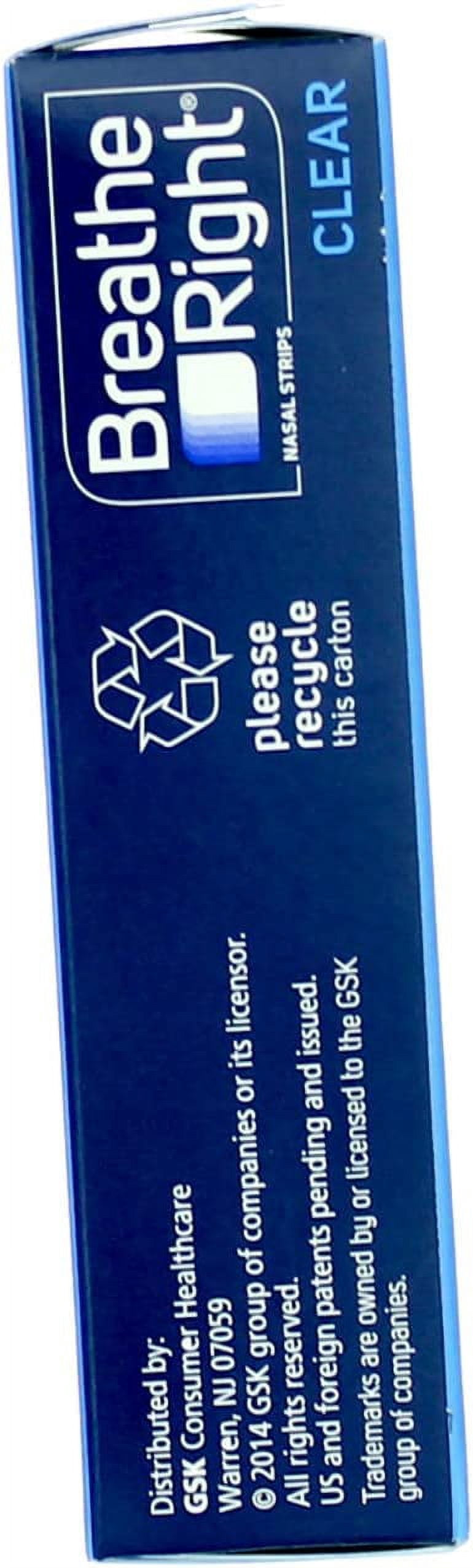 Breathe Right Nasal Strips Clear Small/Medium 30 Count (Pack of 2)