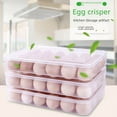 thumbnail image 1 of Caja de huevos, paquete de 24, caja de almacenamiento de alimentos, caja de almacenamiento de huevos creativa apilable de plástico, 1 of 5