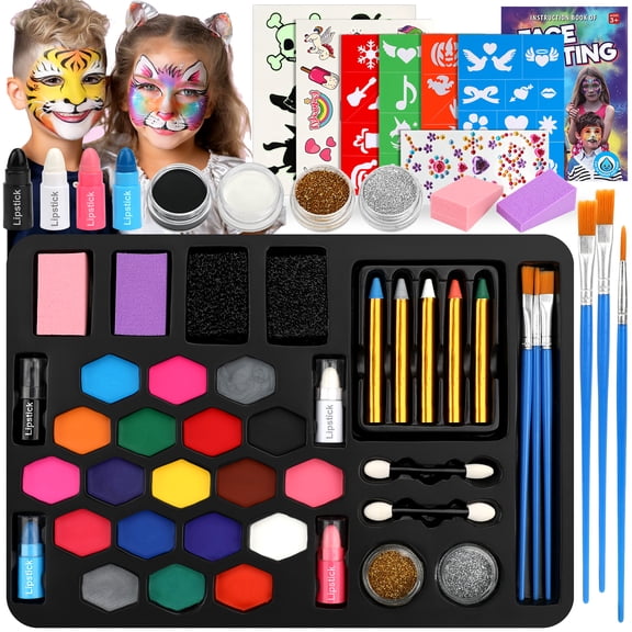 Sendida Halloween Makeup - Painting Kit Face Body Paint Makeup Set with Fake Blood for Halloween Party Supplies