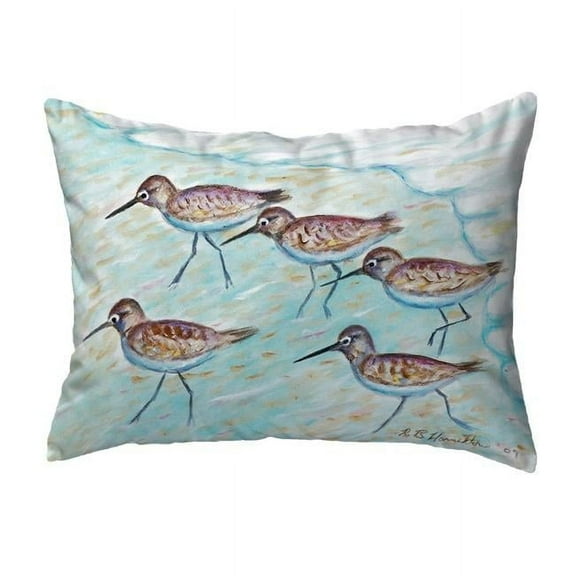 Betsy Drake KS269 12 x 12 in. Sandpipers Small No-Cord Pillow