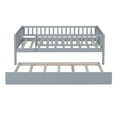 thumbnail image 2 of Bellemave Twin Daybed Frame with Trundle Bed Twin Wood Platform Bed with Fence Guardrails for Teens, No Box Spring Needed, Twin Size, Gray, 2 of 10