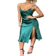 thumbnail image 3 of Femmes Dos Nu Robe Bodycon Été Couleur Unie Spaghetti Robe Robe Cocktail Club Vêtements de Nuit, 3 of 6