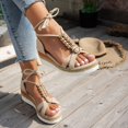 thumbnail image 4 of Dakaela Womens Wedge Sandals Ankle Elastic Strap Platform Espadrilles Non Slip Walking Summer Shoes, 4 of 7