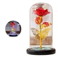 thumbnail image 3 of Lámpara de rosa artificial de cubierta transparente luz de flor de cubierta de vidrio LED decorativa colorida de fácil limpieza para boda ANGGREK Otros, 3 of 7