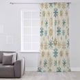 thumbnail image 3 of Teal Yellow Snowflake Christmas Semi Sheer Curtains Drapes for Living Room, Bedroom, French Doors Window 63 Inches Long, Xmas Snowflake Rustic Rod Pocket Chiffon Curtain Drapery Voile Drape Panel, 3 of 6