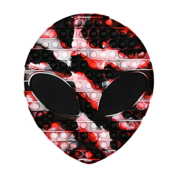 BlockBuster Costumes Jumbo Black White And Red Alien Head Bubble Popper Toy 12"