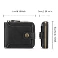 thumbnail image 3 of LOUEBICA Leather Men's Wallet with Zipper Vintage RFID Blocking Large Capacity Wallet for Men with 10 Credit Card Slots and 1 ID Window, 3 of 8