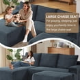 thumbnail image 5 of ODUWA 96" U-Shaped Modular Sectional Sofa with Ottoman,No Assembly Required,Deep Seat Corduroy Cloud Couch for Living Room & Bedroom,Dark Gray, 5 of 9