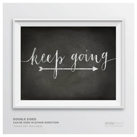Koyal Wholesale Vintage Chalkboard Keep Going Double-Sided Wedding Directional Sign