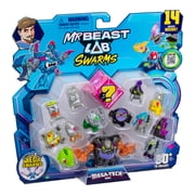 MrBeast Lab Swarms Mega-Tech Series Action Figures: 14 Pack with Micro Beasts and MEGA Swarm, Ages 5+
