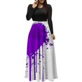 thumbnail image 1 of Dress for Women Casual,3/4 Sleeve Dress,Womens Fashion Printed Long Sleeve Round-Neck Pullover Patchwork Dress, 1 of 5