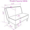 thumbnail image 3 of Andeworld Linen Loveseat Sofa Couch Upholstered Small Loveseat for Bedroom Armless Living Room Chairs Cushioned 2-Seater Settee loveseat (Green), 3 of 7