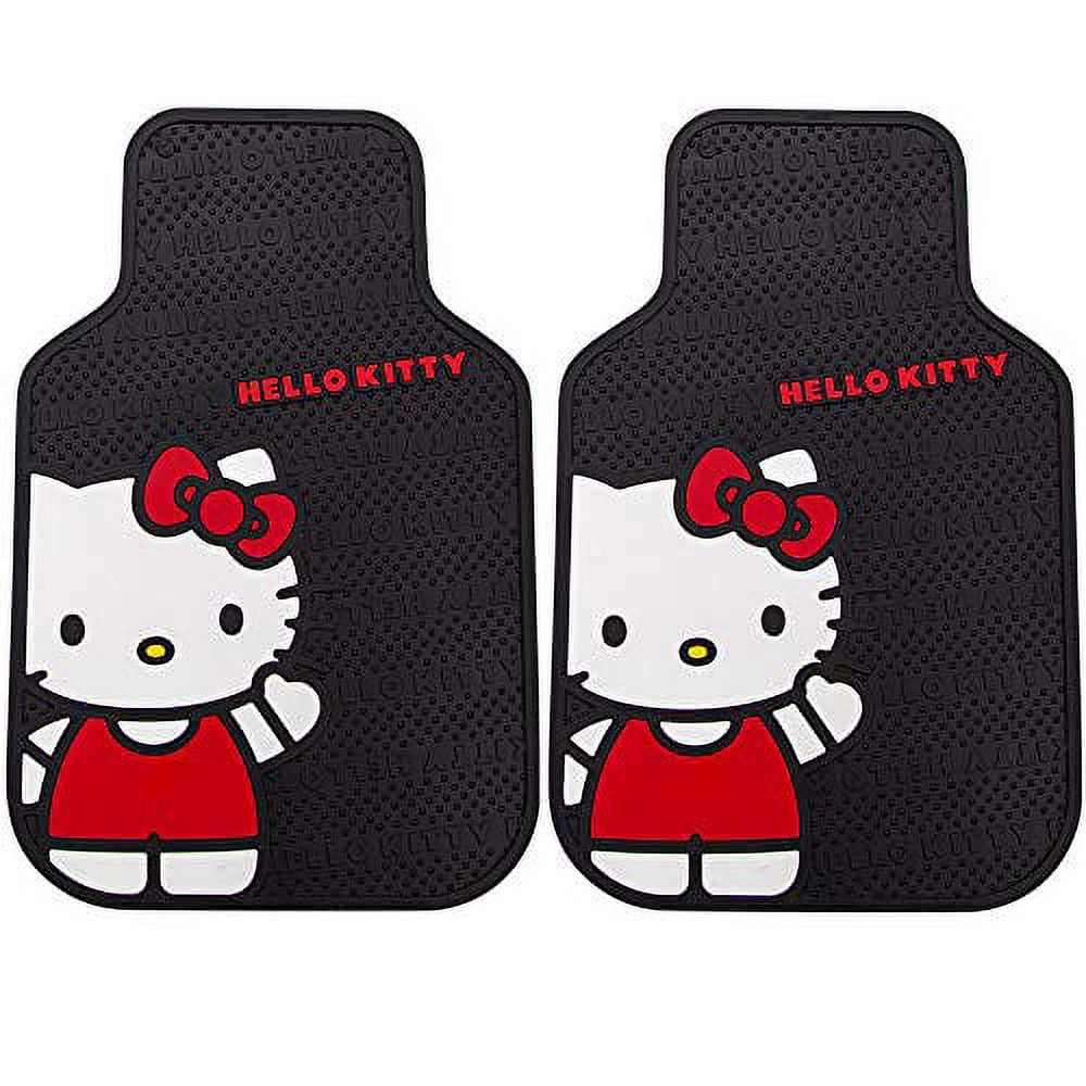Plasticolor 001717Z04 Hello Kitty Waving Core Front and Rear Floor Mats - 4 piece kit