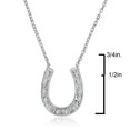 thumbnail image 2 of Amanda Rose Collection Diamond Horseshoe Necklace for Women in Sterling silver - 18 inches long- 1/10ct Total Weight, 2 of 3