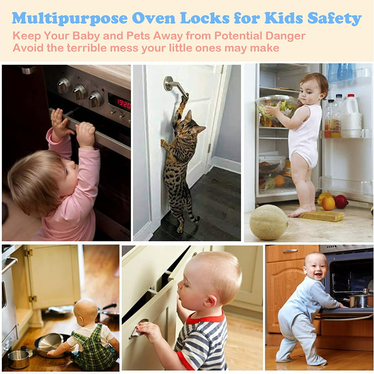 Suuchh Multipurpose Oven Door Lock Child Safety, Baby Proofing Door Knob Child Proof Fridge Lock for Kids Safety, Oven Cabinet Windows Doors Locks for Babies